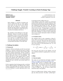 Challenge Kaggle: Transfer Learning on Stack