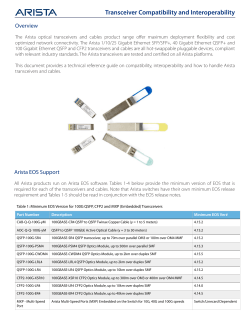 Arista Transceiver and Cable Guide V08