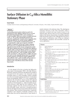 Surface Diffusion in C18 -Silica Monolithic Stationary Phase