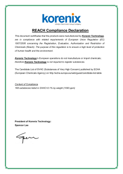 REACH Compliance Declaration