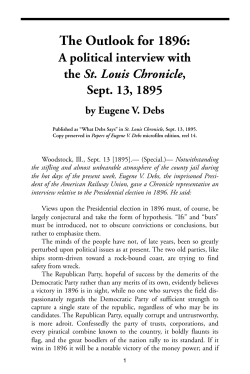 The Outlook for 1896: A political interview with the St. Louis