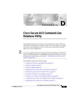 Cisco Secure ACS Command-Line Database Utility