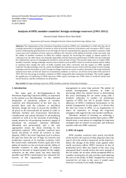 Analysis of OPEC member countries` foreign exchange reservers