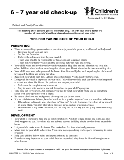 6 &ndash; 7 year old check-up - Children`s Healthcare of Atlanta