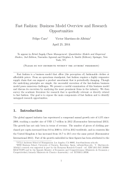 Fast Fashion: Business Model Overview and