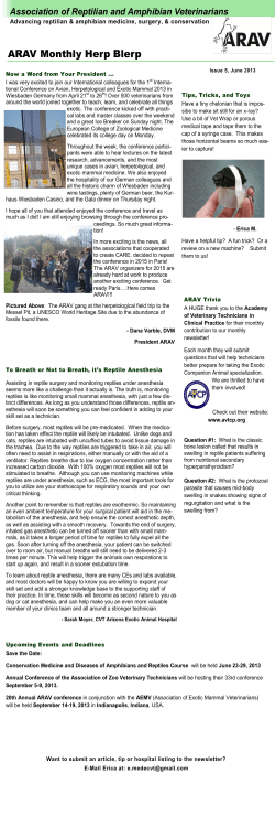 June 2013 - Association of Reptilian and Amphibian Veterinarians