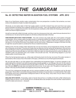 GamGram 063: Detecting Water in Aviation Fuel Systems