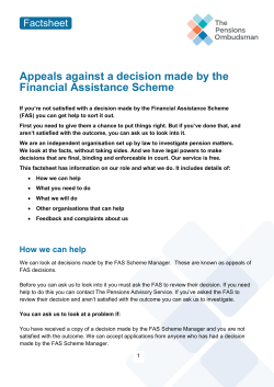 FAS appeals: how we can help