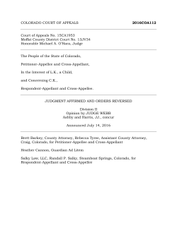 COLORADO COURT OF APPEALS 2016COA112 Court of Appeals