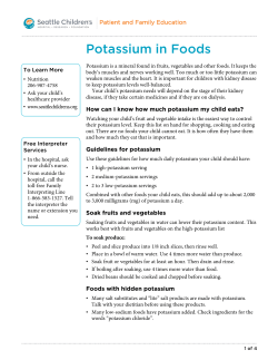 PE2133 Potassium Content of Foods