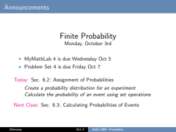 Math 1004: Probability