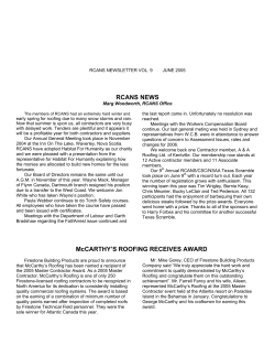 RCANS NEWS McCARTHY`S ROOFING RECEIVES AWARD