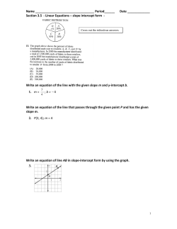 Section 3.5 - Linear Equations &ndash; slope intercept form
