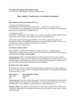 Mary Shelley`s Frankenstein, or the Modern Prometheus