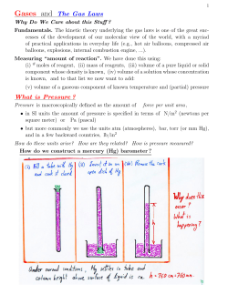 Gases and The Gas Laws What is Pressure ?