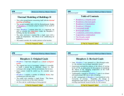 Thermal Modeling of Buildings II Table of Contents Biosphere 2