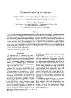 Nomenclature of pyroxenes