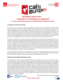 MILLENNIALS AND POLITICS `OVERVIEW OF THE SESSIONS and