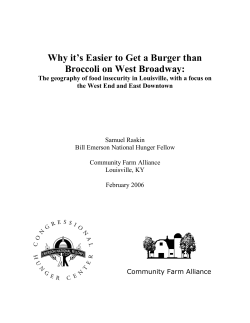 Why it`s Easier to Get a Burger than Broccoli on West Broadway: