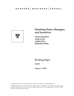 Matching Firms, Managers, and Incentives