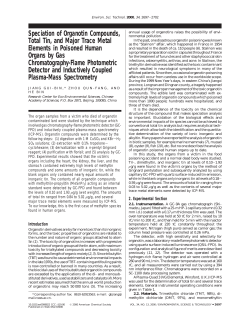 Speciation of Organotin Compounds, Total Tin, and Major Trace