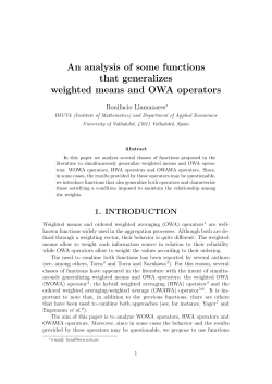 An analysis of some functions that generalizes weighted means and