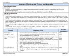 Grade 5 Volume of Rectangular Prisms and Capacity