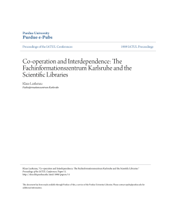 Co-operation and Interdependence: The - Purdue e-Pubs