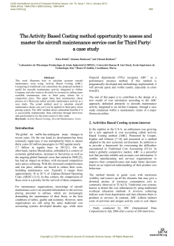 The Activity Based Costing method opportunity to assess and