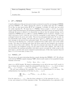 Notes for lecture 19