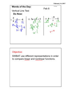 Feb 8 Do Now: Words of the Day: Vertical Line Test Objective
