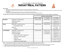 Infant Meal Pattern - KN
