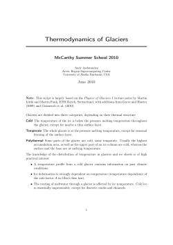 Thermodynamics of Glaciers
