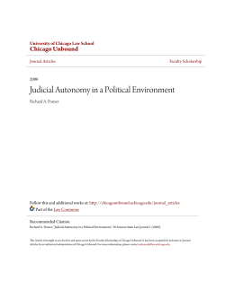 Judicial Autonomy in a Political Environment