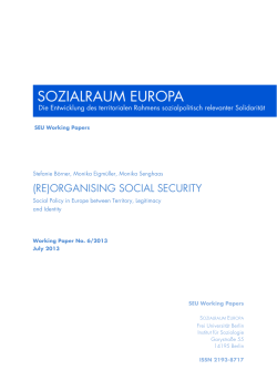 (RE)ORGANISING SOCIAL SECURITY - Europa