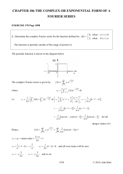 CHAPTER 106 THE COMPLEX OR EXPONENTIAL FORM OF A