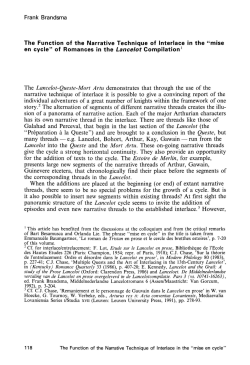 The Function of the Narrative Technique of Interlace in the "mise en