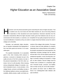 Higher Education as an Associative Good