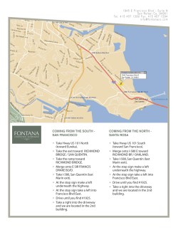 COMING FROM THE SOUTH - SAN FRANCISCO &bull; Take Hway US