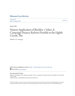 Narrow Application of Buckley v. Valeo: Is Campaign Finance