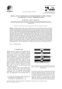 metal film crawling in interconnect structures caused by cyclic
