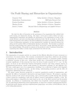 On Profit Sharing and Hierarchies in Organizations