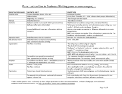 Punctuation Use in Business Writing