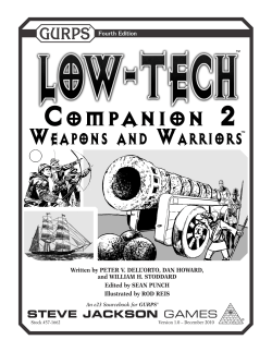 GURPS Low-Tech Companion 2: Weapons and Warriors