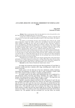 Jay Gatsby. Romantic and Tragic Embodiment of Eternal