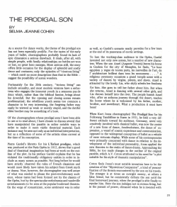 THE PRODIGAL SON - Israel Dance Diaries