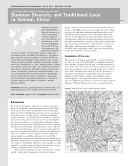 Bamboo Diversity and Traditional Uses in Yunnan, China
