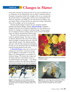 Unit 2 Matter and Chemical Change - Topic 2