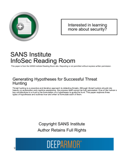 Generating Hypotheses for Successful Threat Hunting