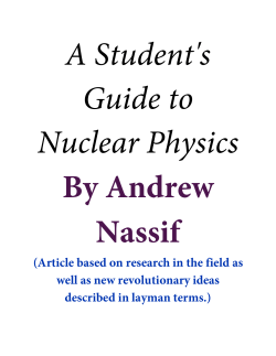 A Student`s Guide to Nuclear Physics